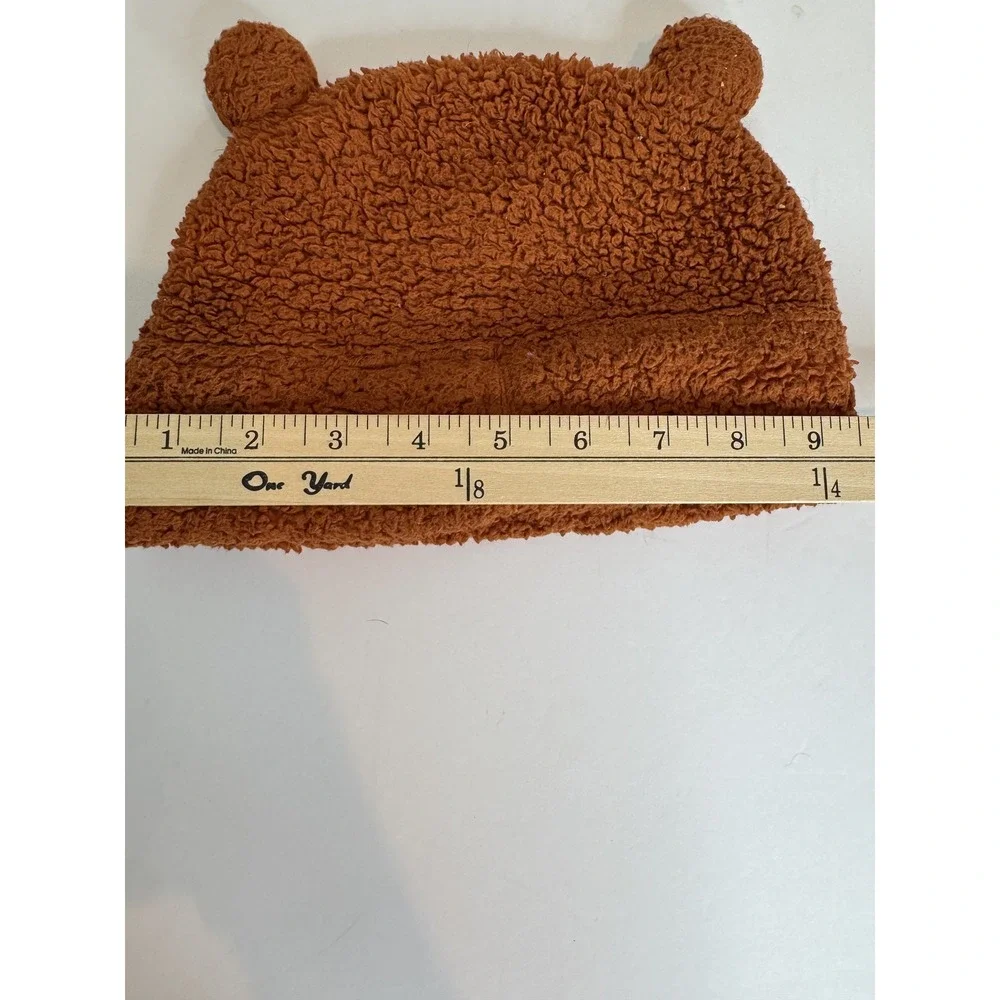 Patagonia Hat Cap Fitted Kids Small‎ Brown Sherpa Fleece Bear Ears Cozy Winter
